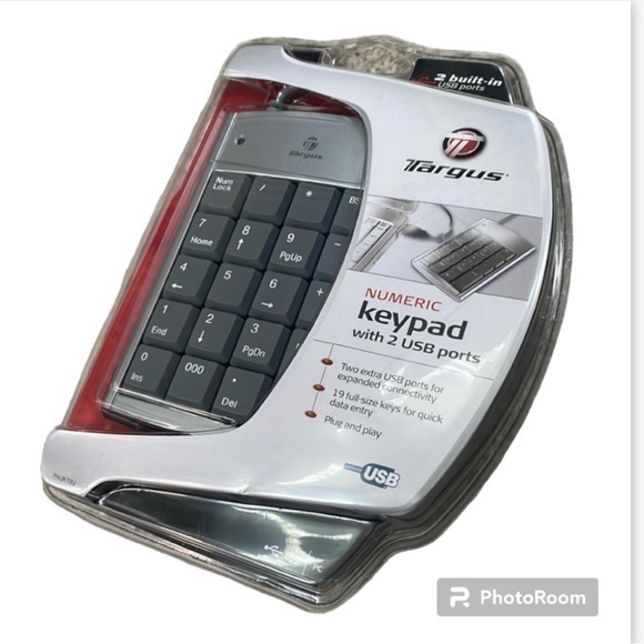 TARGUS | NWT TARGUS NUMERIC KEYPAD WITH 2 USB PORTS, PLUG AND PLAY - Picture 1 of 3